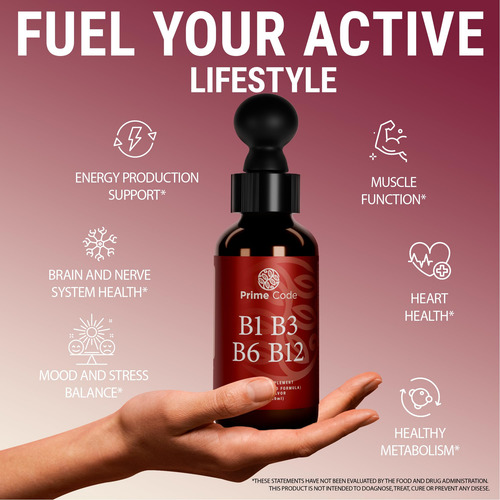 Prime Code Gotas Líquidas Vitamina B Complejo Alta Absorción