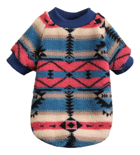 L - Bonita Sudadera Con Capucha De Peluche A Rayas Para Perr