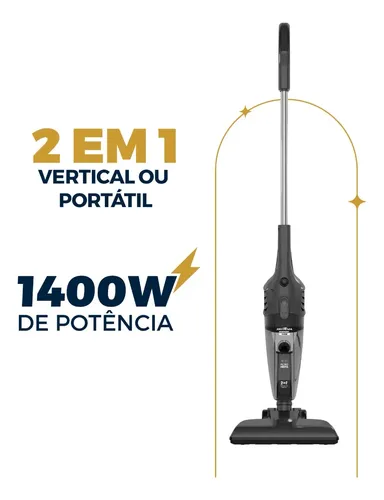 Aspirador Po Britania 1400w 2 Em 1 Bas1450c 1l Cinza