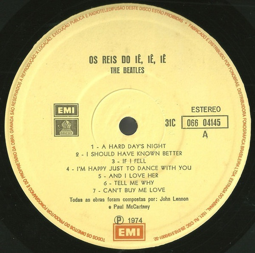 Lp The Beatles Os Reis Do Ié, Ié, Ié! Estéreo 1985 Nacional (Usado)