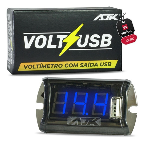 Novo Voltímetro Digital Ajk Volt Com Entrada Usb Caixa Bob