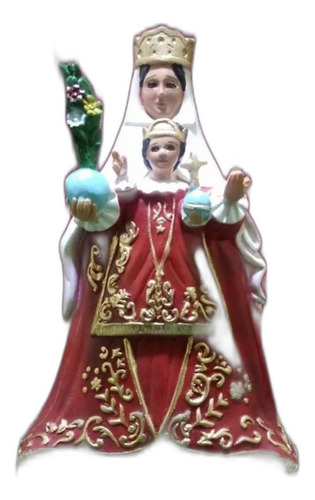 Virgen De Montserrat, Figura De Resina, 33x17x11cm