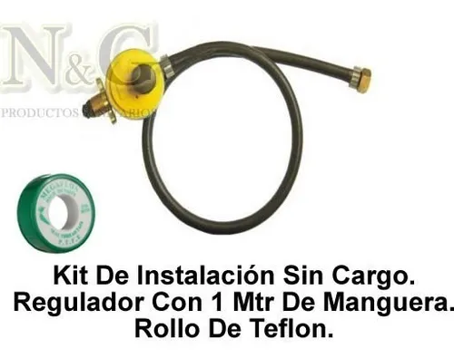 Imagen 2 de 6 de Mechero Quemador Gas 60 Cm Paellero Disco Enlozado 2 Llaves
