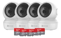 Comprar Kit X4 Cámara Seguridad Wifi Ezviz + 4 Memorias Sd 128gb