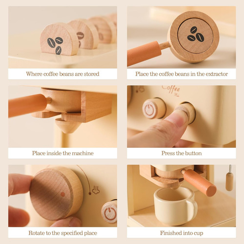 Juego De Cafetera Para Niños, Cafetera De Madera Para Niños