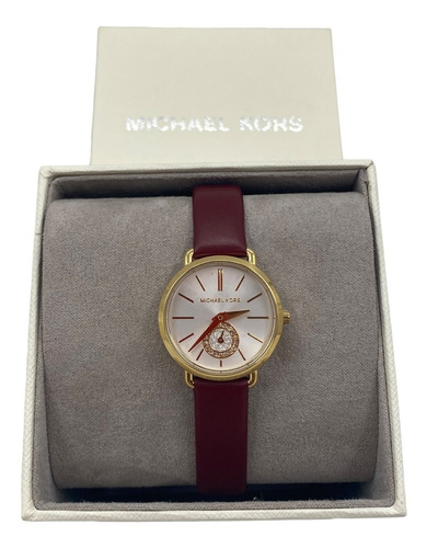 Hermoso Reloj Correa De Cuero Michael Kors Para Dama Eeuu