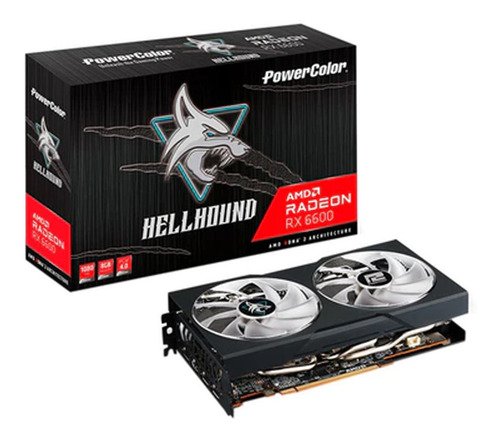 Imagen 1 de 1 de Tarjeta De Video Power Color Amd Radeon Rx 6600 Hellhound 8g