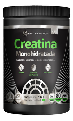 Suplemento De Creatina Monohidratada Heath addiction 400g Sabor Sin Sabor