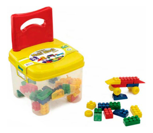 Cadeira Infantil Multi Block Cars 50 Peças - Simotoys