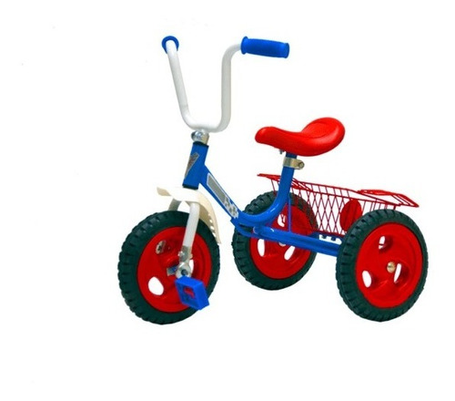 Triciclo Infantil A Pedal Metalico Canasto Lujo Katib 2a4 Añ