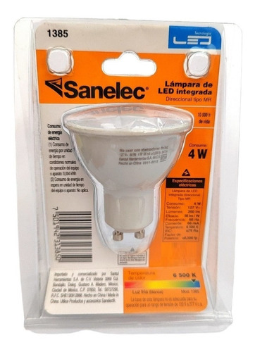 Lampara Led 4w Foco Luz Fría Base Gu10 3 Pack