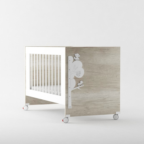 Cuna De Madera Laqueada Bebe La Valenziana - Convertible Color Blanco-barrique