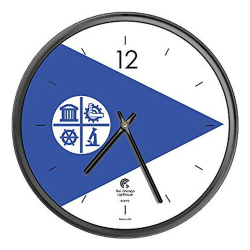 Bandera De La Ciudad Del Faro De Chicago - Reloj De Pared De