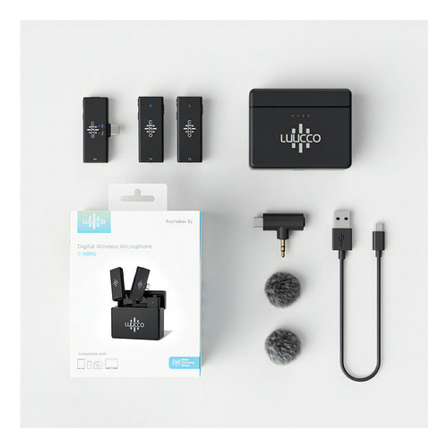 Sistema Microfone Sem Fio Luucco Protalker S2 Lapela Preto