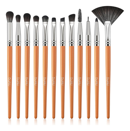 Juego De 12 Brochas De Maquillaje Duaiu Modelo Para Ojos Color