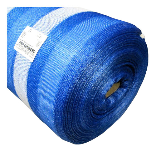 Malla Sombra Franjeada 80% De 2,1 × 100 M Azul/blanco