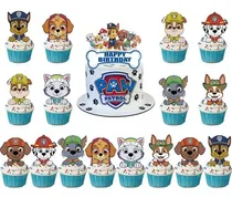 Comprar 34 Cake Toppers Decoracion Paw Patrol Fiesta Niño Cumpleaño