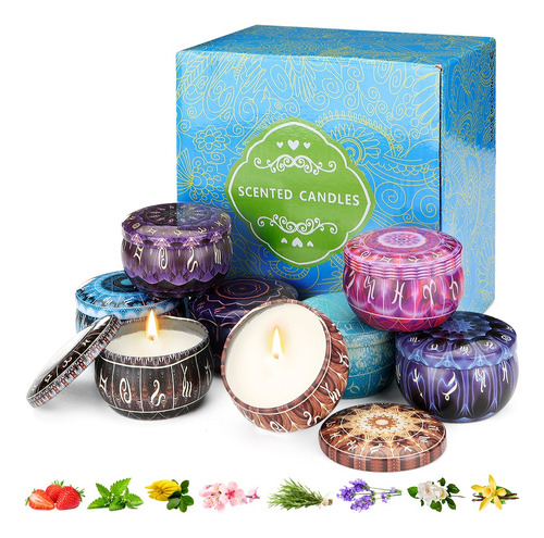 Velas Perfumadas Decorativas Con Varios Aromas 8 Piezas