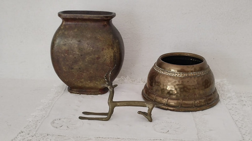 Recipiente De Bronce De Casco De Proyectil Dorado Oscuro (Usado)
