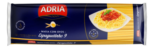 Macarrão de Sêmola com Ovos Espaguetinho 9 Adria Pacote 500g