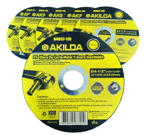 Pack 25und Disco Corte 4 1/2 X 1.0mm Color Amarillo