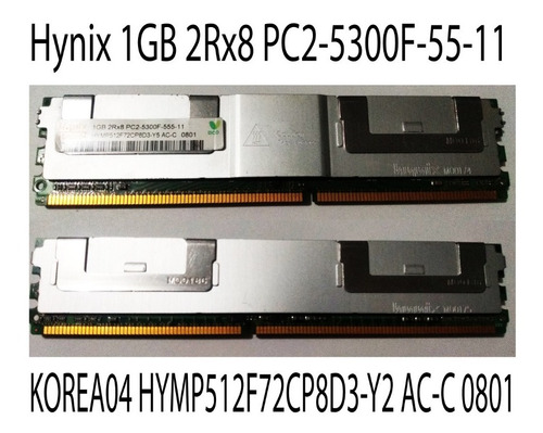 Hynix 1gb 2rx8 Pc2-5300f-55-11 / 8piezas De Un 1gb Total 8gb