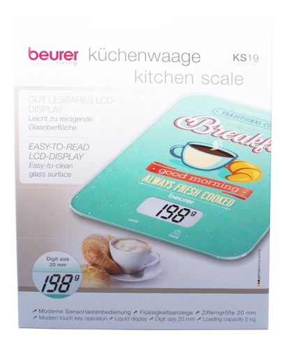 Beurer Ks 19 Balanza Digital De Cocina Con Tara Breakfast