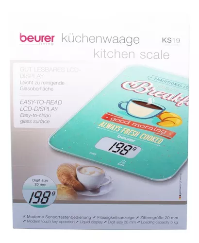 Beurer Ks 19 Balanza Digital De Cocina Con Tara Black Negro | MercadoLibre