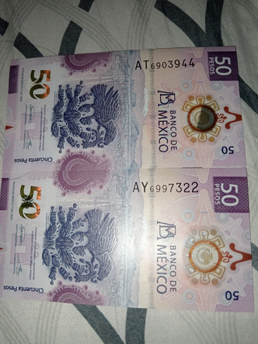  Billetes De $50 Pesos, Sin Daños Con Serie At Y Ay 