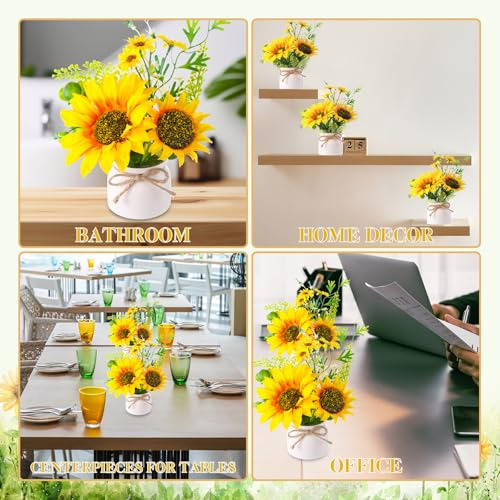 Zeyune 8 Pcs Plantas De Girasol Artificiales En Maceta Giras