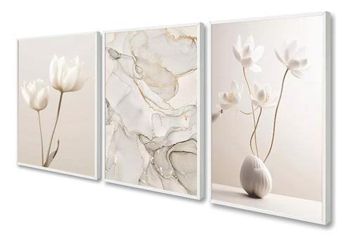 Quadros Decorativos Luxo Sala Abstrato Flores Orquídea Boho 