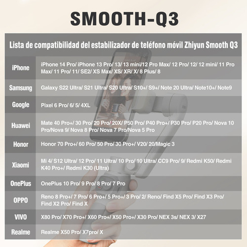Zhiyun Smooth Q3-combo Estabilizador For Smartphones Color