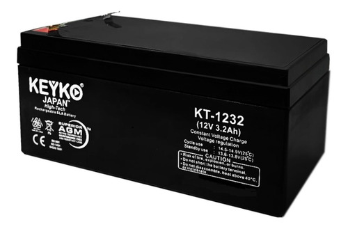 Bateria 12v 3.2ah Real 3,5 Para Lampara | Alarma Marca Keyko