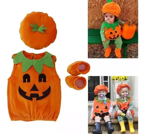 Fantasia Abobora Glamour Halloween Infantil - SKU 960529