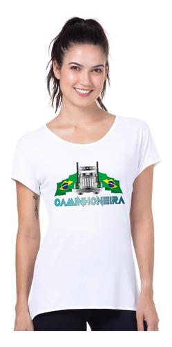Imagem 2 de 5 de Camiseta Para Caminhoneira - Amo Caminhões