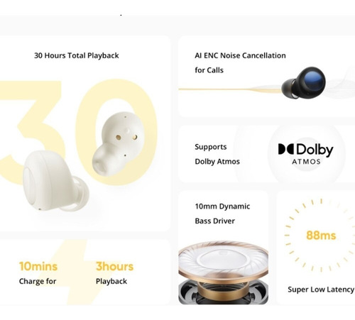 Audífonos Realme Buds Q2s In Ear Bluetooth Negro - Avinari