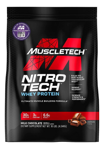 Proteína Muscletech Nitro Tech Whey Protein 10 Lbs Chocolate