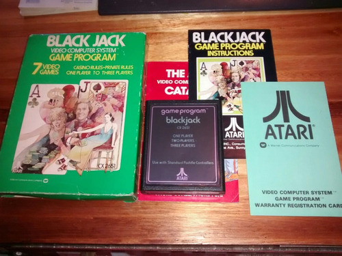 Imagen 1 de 3 de Cartucho Juego Game Program Atari 2600 Cx2651 Black Jack