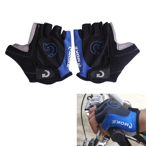 Guantes Gimnasio Gym Hombre  Ciclismo Barras Licrado Velcro 