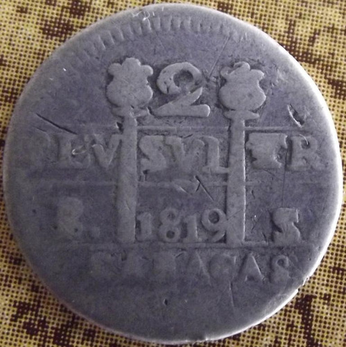 Morillera 2 Reales De Caracas De 1819