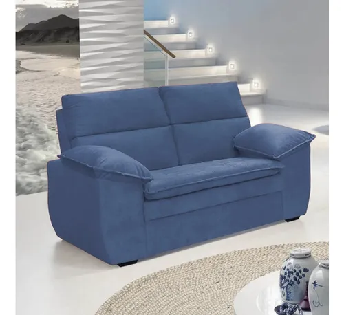Sillón Premium LG Amoblamientos 2 Cuerpos Tela Azul