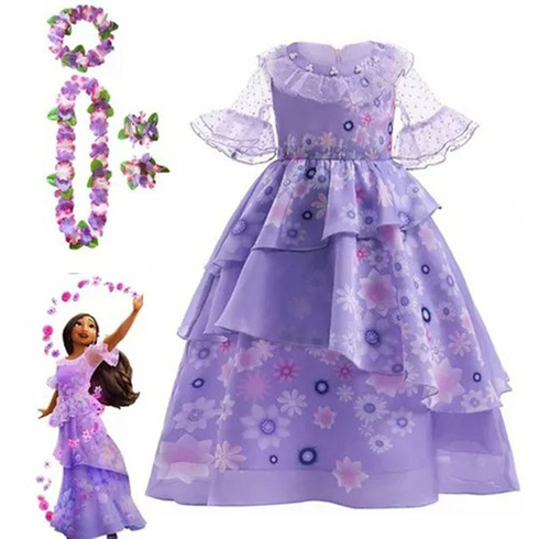 Imagen 1 de 8 de Disfraz De Princesa Isabela Madrigal Para Niños, 5 Piezas