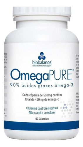 Imagem 1 de 2 de Suplemento em  cápsulas Biobalance  OmegaPURE omega 3 em pote de 60g 60 un