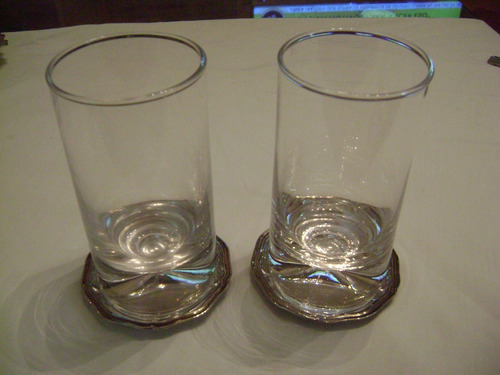 Antiguos Platitos (2) Posa Vasos, Plata Lappas