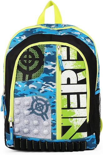 Nerf Azul Y Verde Bolsa De La Escuela Mochila De 16 Pul...