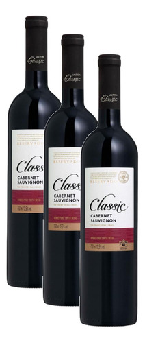 3 Vinho Tinto Seco Salton Classic Cabernet Sauvignon 750ml