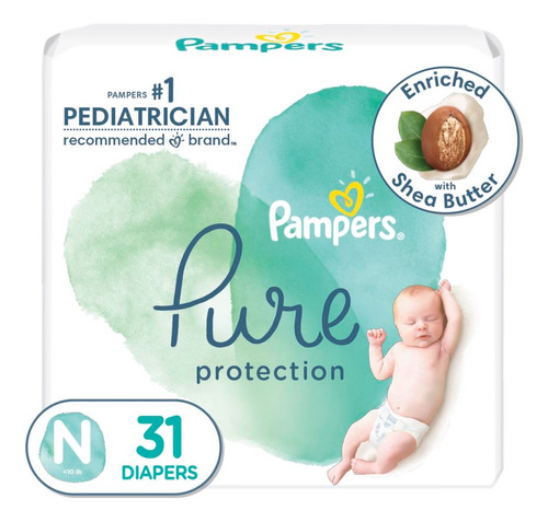 Pañal Pure Protection Pampers Recien Nacido 31 Pza Género Sin género Talla Recién nacido (RN)
