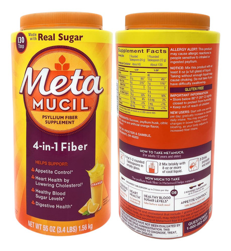 Suplemento Vitamínico Meta Mucil 4 Em 1 Fibras 1.56kg