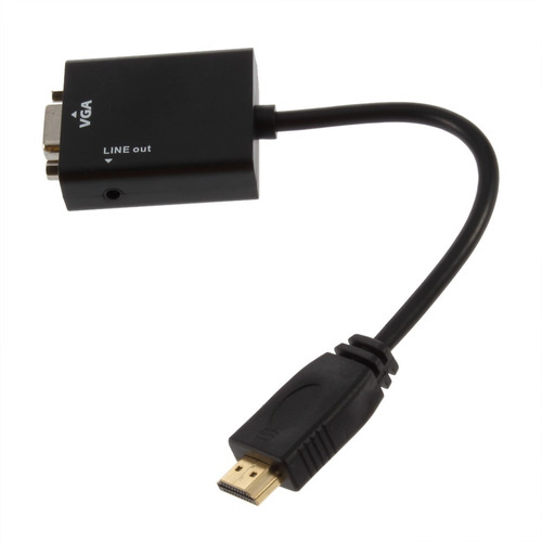 Adaptador  Mimi Hdmi  P/  Vga   Com Audio P/ Ligar Em Projet