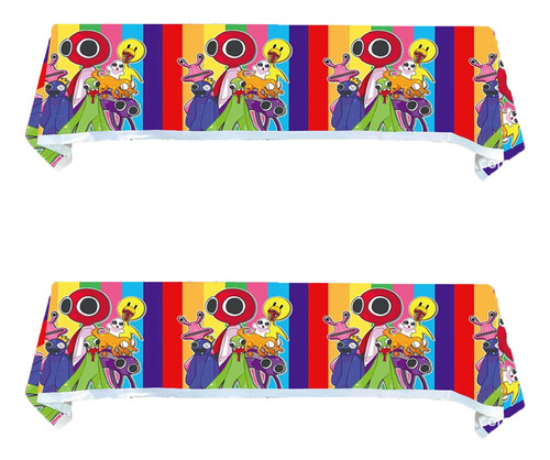 2pcs Rainbow Friends Mantel De Plástico Rectangular Fiestas